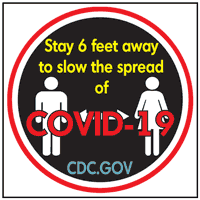 Stay 6ft away covid-19 sign