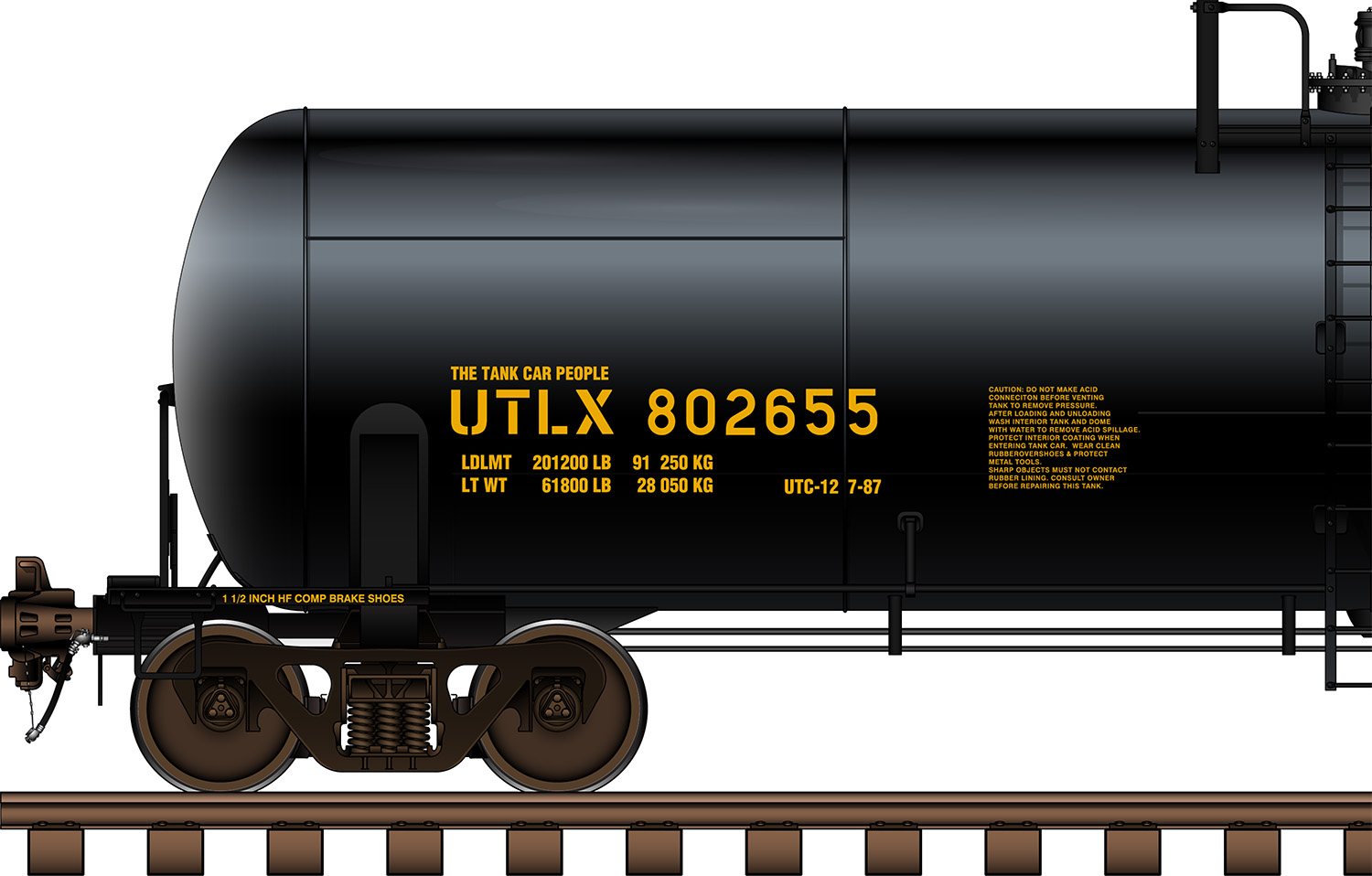 Left side of tanker car