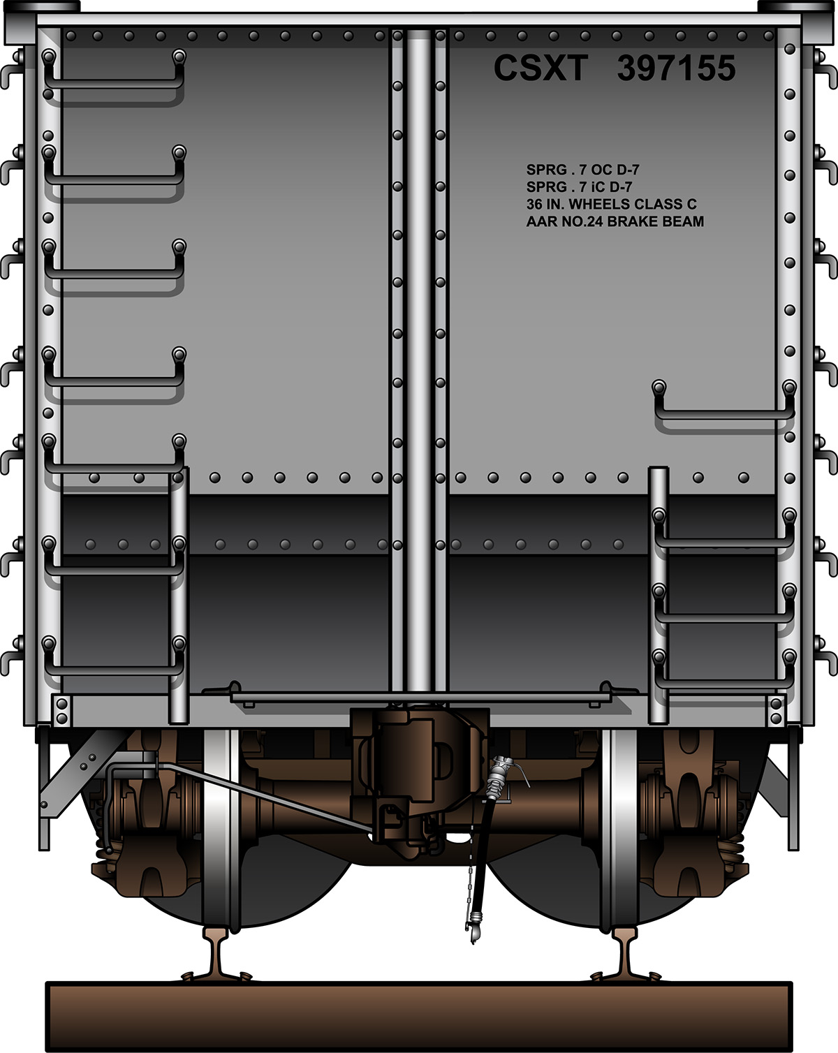 front of a hopper car