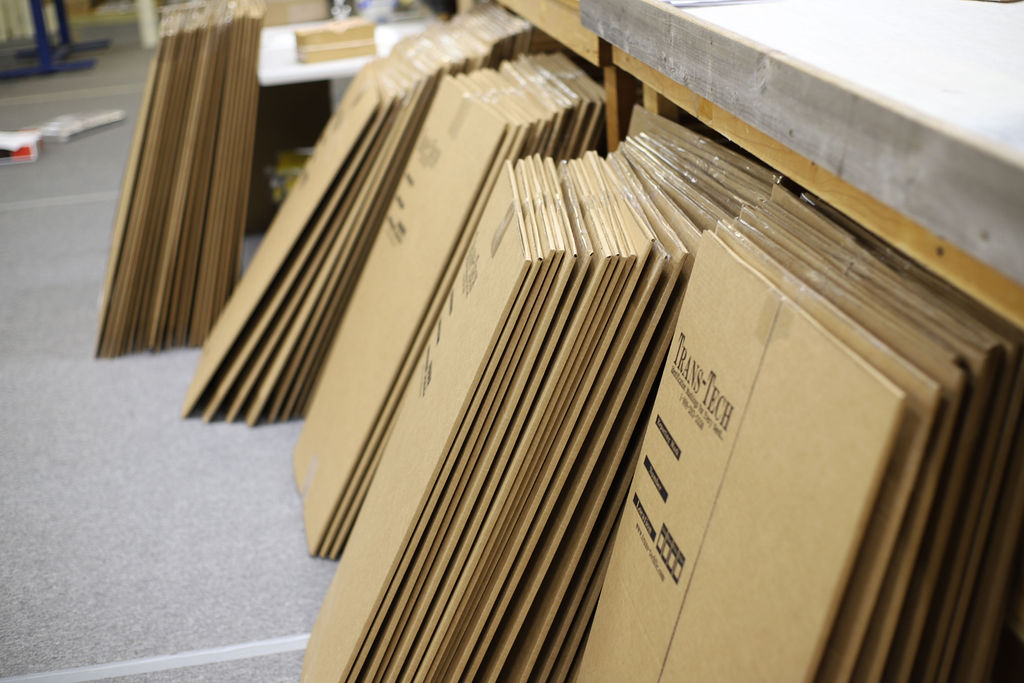 Boxes of decal kits ready to ship