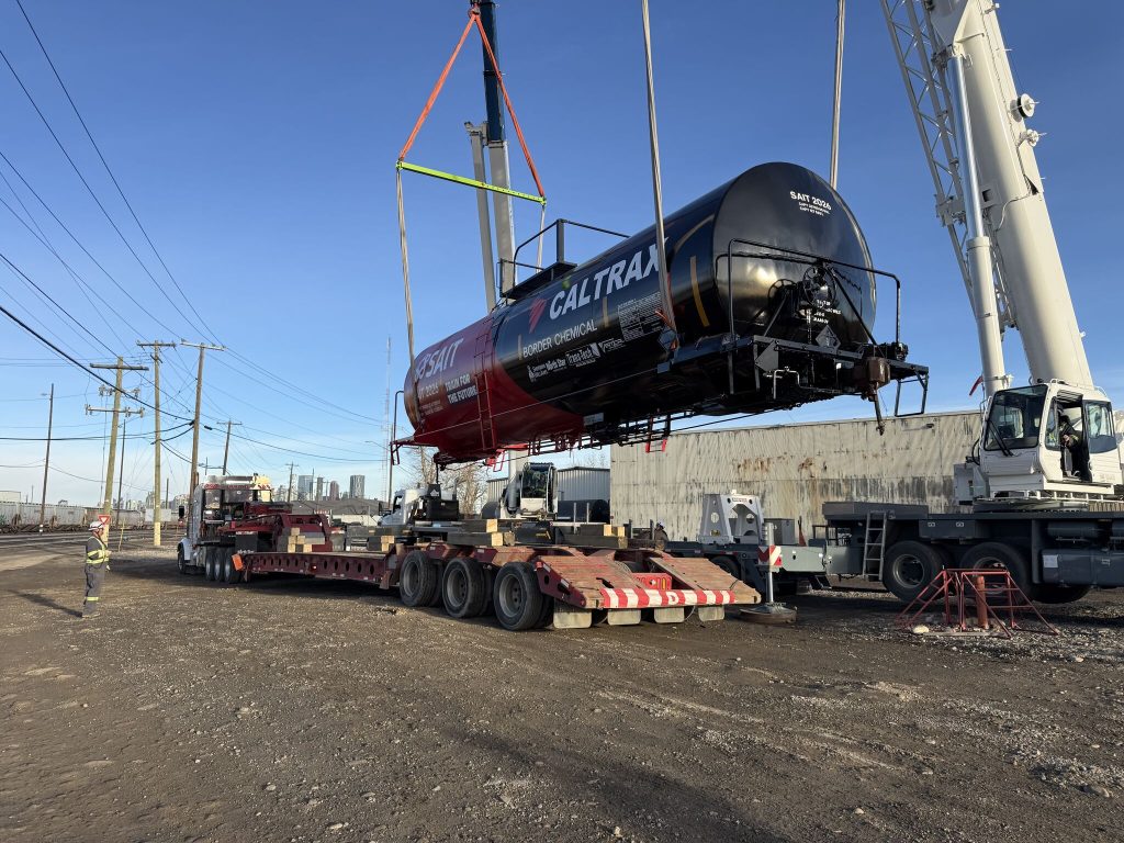 SAIT Railcar Being Lifted