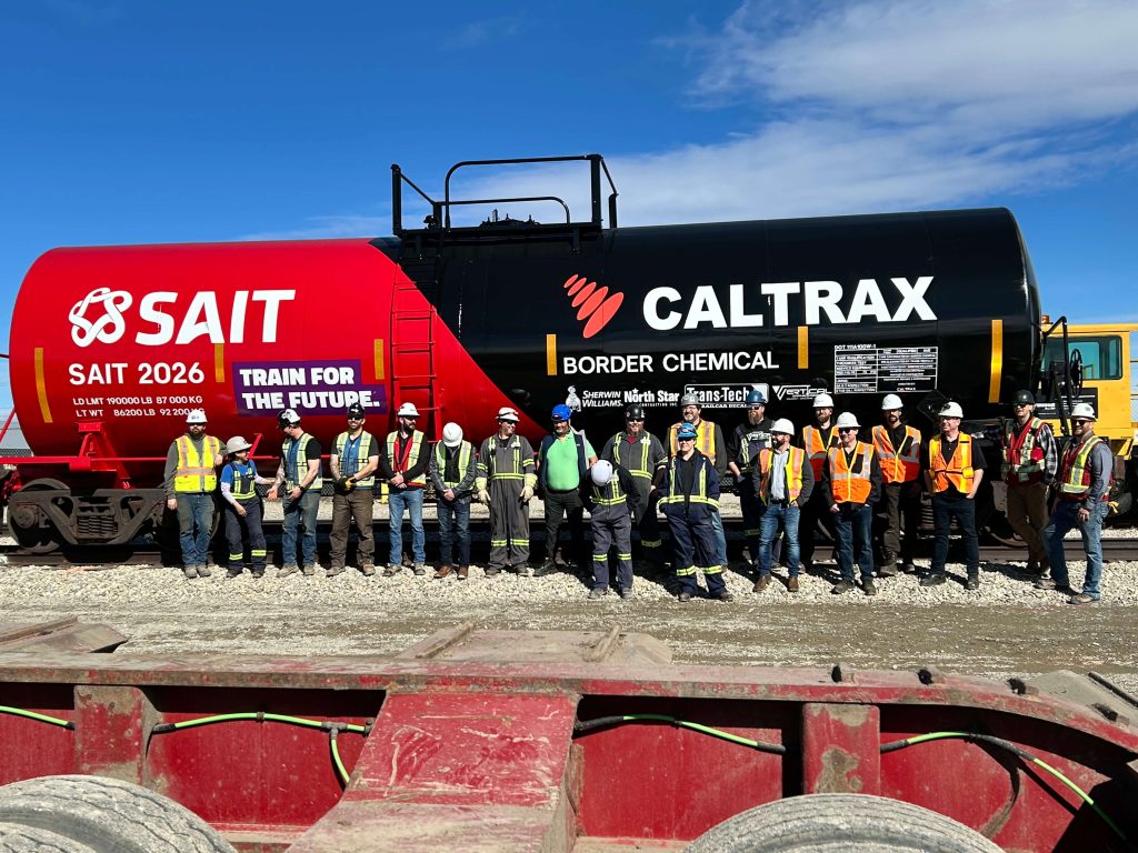 SAIT Team in front of railcar